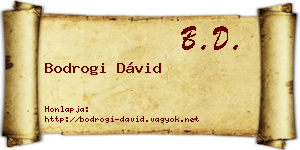 Bodrogi Dávid névjegykártya